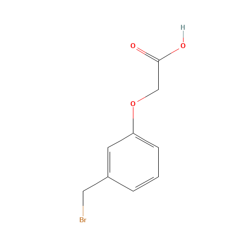 3-(BROMOMETHYL)PHENOXYACETIC ACID (CAS: 136645-25-5) - Chemical Structure and Molecular Formula 