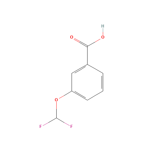 3-(DIFLUOROMETHOXY)BENZOIC ACID (CAS: 4837-19-8) - Chemical Structure and Molecular Formula 
