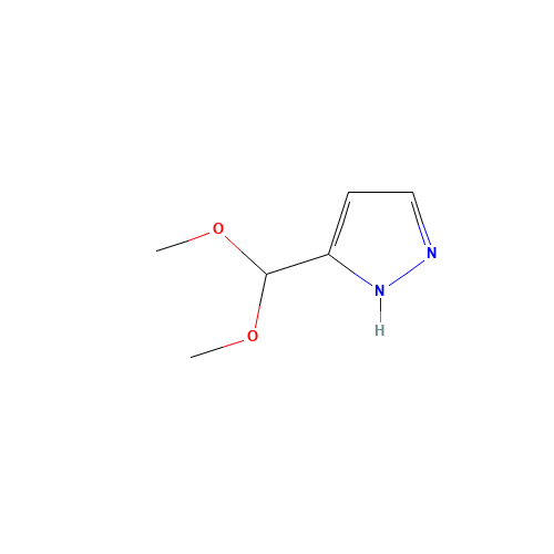 3-(DIMETHOXYMETHYL)-1H-PYRAZOLE (CAS: 111573-59-2) - Chemical Structure and Molecular Formula 