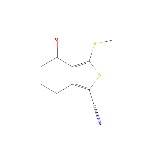 3-(METHYLTHIO)-4-OXO-4,5,6,7-TETRAHYDRO-2-BENZOTHIOPHENE-1-CARBONITRILE (CAS: 168279-53-6) - Chemical Structure and Molecular Formula 