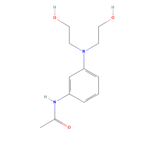 N-(3-Bis(2-hydroxyethylamino)phenyl)acetamide (CAS: 92-02-4) - Chemical Structure and Molecular Formula 