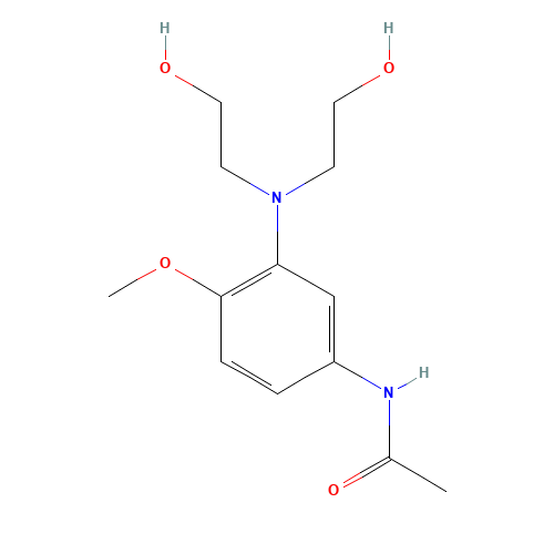 4-Acetylamino-2-(bis(2-hydroxyethyl)amino)anisole (CAS: 24530-67-4) - Chemical Structure and Molecular Formula 