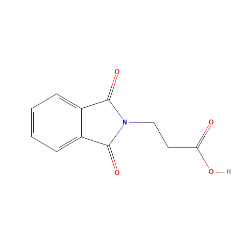 3-PHTHALIMIDOPROPIONIC ACID (CAS: 3339-73-9) - Chemical Structure and Molecular Formula 