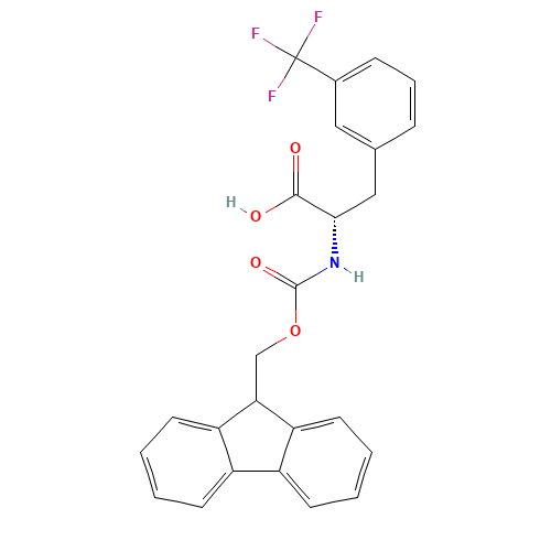 FMOC-L-3-Trifluoromethylphe (CAS: 205526-27-8) - Chemical Structure and Molecular Formula 