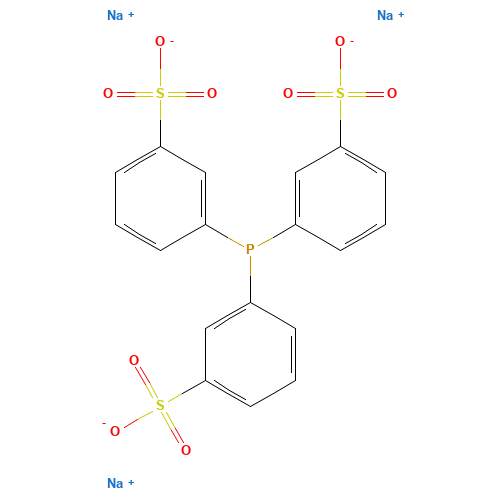 Triphenylphosphine-3,3',3''-trisulfonic acid trisodium salt (CAS: 63995-70-0) - Chemical Structure and Molecular Formula 