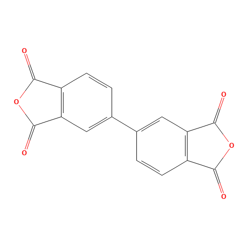 3,3',4,4'-Biphenyltetracarboxylic dianhydride (CAS: 2420-87-3) - Chemical Structure and Molecular Formula 