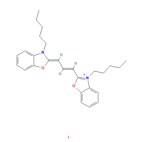 3,3'-DIPENTYLOXACARBOCYANINE IODIDE (CAS: 53213-81-3) - Chemical Structure and Molecular Formula 