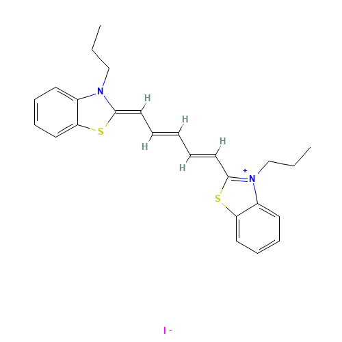 3,3'-DIPROPYLTHIADICARBOCYANINE IODIDE (CAS: 53213-94-8) - Chemical Structure and Molecular Formula 