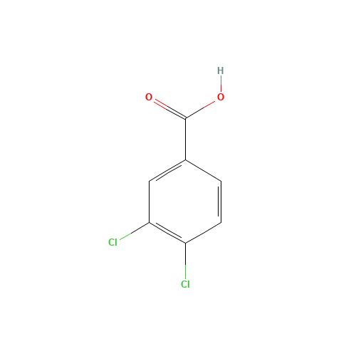 3,4-Dichlorobenzoic acid (CAS: 51-44-5) - Chemical Structure and Molecular Formula 