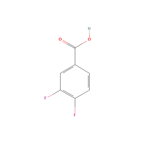 3,4-Difluorobenzoic acid (CAS: 455-86-7) - Chemical Structure and Molecular Formula 