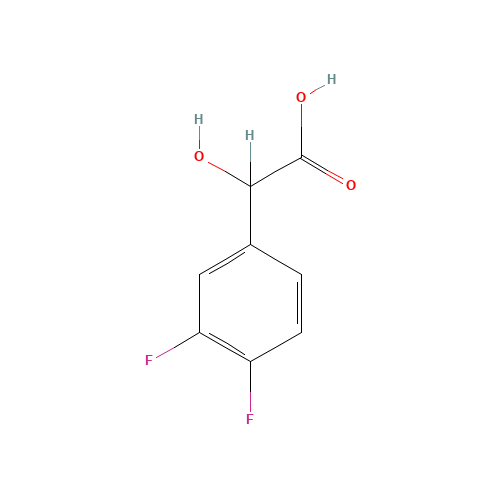 3,4-DIFLUOROMANDELIC ACID (CAS: 132741-29-8) - Chemical Structure and Molecular Formula 