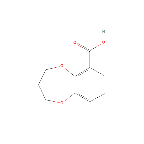 3,4-DIHYDRO-2H-1,5-BENZODIOXEPINE-6-CARBOXYLIC ACID (CAS: 66410-67-1) - Chemical Structure and Molecular Formula 