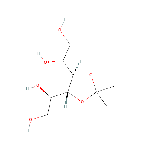 3,4-O-ISOPROPYLIDENE-D-MANNITOL (CAS: 3969-84-4) - Chemical Structure and Molecular Formula 