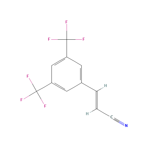 3,5-BIS(TRIFLUOROMETHYL)CINNAMONITRILE (CAS: 175136-63-7) - Chemical Structure and Molecular Formula 