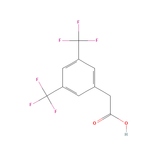 3,5-Bis(trifluoromethyl)phenylacetic acid (CAS: 85068-33-3) - Chemical Structure and Molecular Formula 