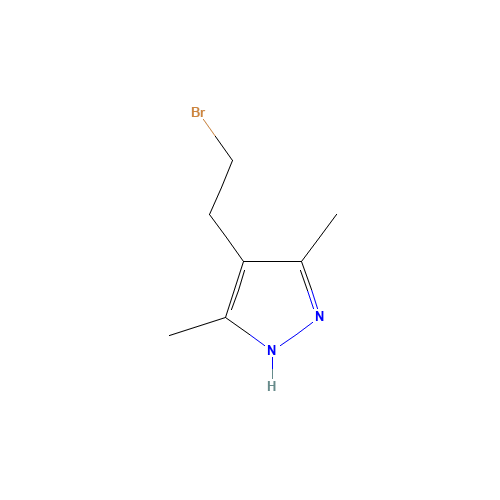 4-(2-BROMO-ETHYL)-3,5-DIMETHYL-1H-PYRAZOLE (CAS: 83467-28-1) - Chemical Structure and Molecular Formula 