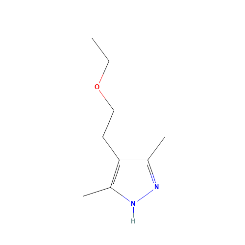 3,5-DIMETHYL-4-ETHOXYETHYL-1H-PYRAZOLE (CAS: 79379-03-6) - Chemical Structure and Molecular Formula 
