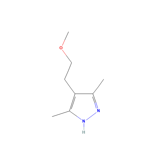 3,5-DIMETHYL-4-(2-METHOXYETHYL)-1H-PYRAZOLE (CAS: 83467-25-8) - Chemical Structure and Molecular Formula 