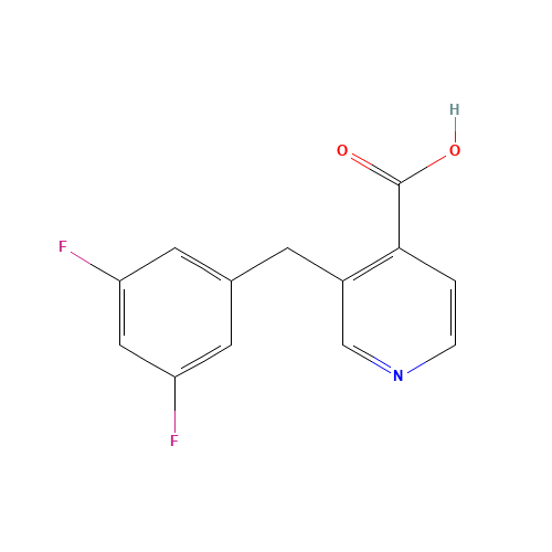 3-((3,5-Difluorophenyl)methyl)-4-pyridinecarboxylicacid (CAS: 211679-02-6) - Chemical Structure and Molecular Formula 