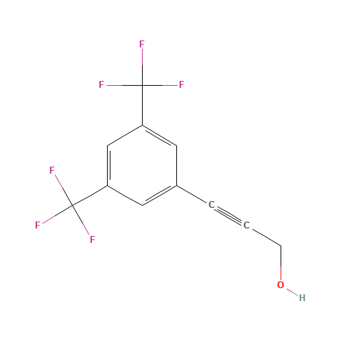 3-[3,5-BIS(TRIFLUOROMETHYL)PHENYL]PROP-2-YN-1-OL (CAS: 81613-61-8) - Chemical Structure and Molecular Formula 
