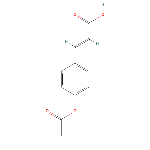 4-ACETOXYCINNAMIC ACID (CAS: 15486-19-8) - Chemical Structure and Molecular Formula 