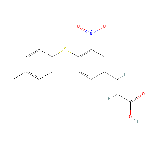 3-[4-[(4-METHYLPHENYL)THIO]-3-NITROPHENYL]ACRYLIC ACID (CAS: 175278-50-9) - Chemical Structure and Molecular Formula 