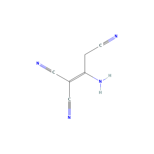 2-AMINO-1-PROPENE-1,1,3-TRICARBONITRILE (CAS: 868-54-2) - Chemical Structure and Molecular Formula 