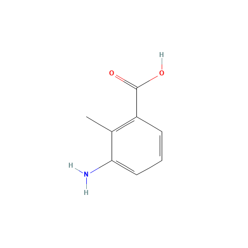 3-Amino-2-methylbenzoic acid (CAS: 52130-17-3) - Chemical Structure and Molecular Formula 