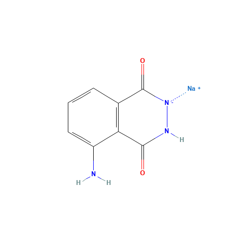 3-AMINOPHTHALHYDRAZIDE MONOSODIUM SALT (CAS: 20666-12-0) - Chemical Structure and Molecular Formula 