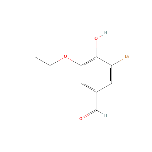 3-Bromo-5-ethoxy-4-hydroxybenzaldehyde (CAS: 3111-37-3) - Chemical Structure and Molecular Formula 
