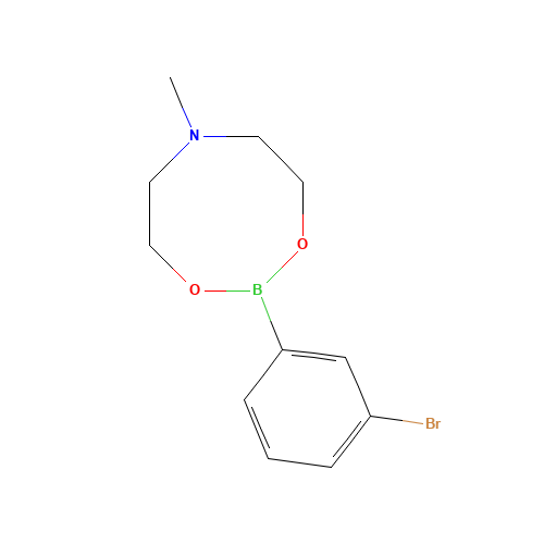 3-BROMOBENZENEBORONIC ACID N-METHYLDIETHANOLAMINE ESTER (CAS: 374538-00-8) - Chemical Structure and Molecular Formula 