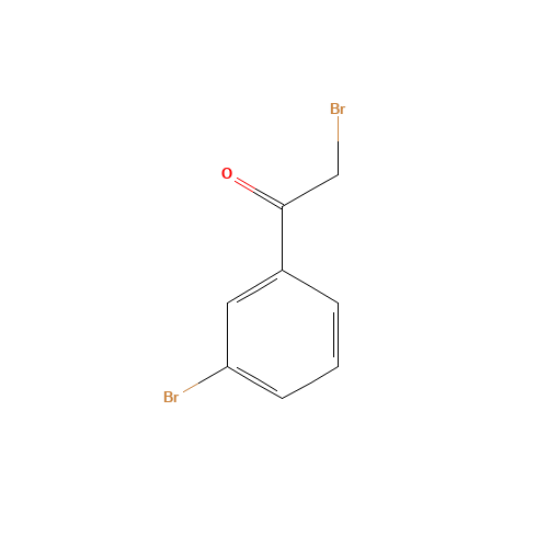 2-Bromo-1-(3-bromophenyl)ethanone (CAS: 18523-22-3) - Chemical Structure and Molecular Formula 