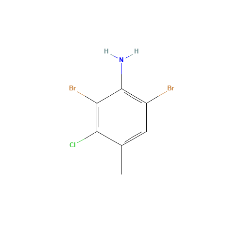 3-CHLORO-2,6-DIBROMO-4-METHYLANILINE (CAS: 84483-22-7) - Chemical Structure and Molecular Formula 