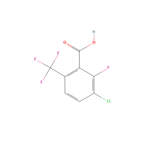 3-CHLORO-2-FLUORO-6-(TRIFLUOROMETHYL)BENZOIC ACID (CAS: 186517-41-9) - Chemical Structure and Molecular Formula 