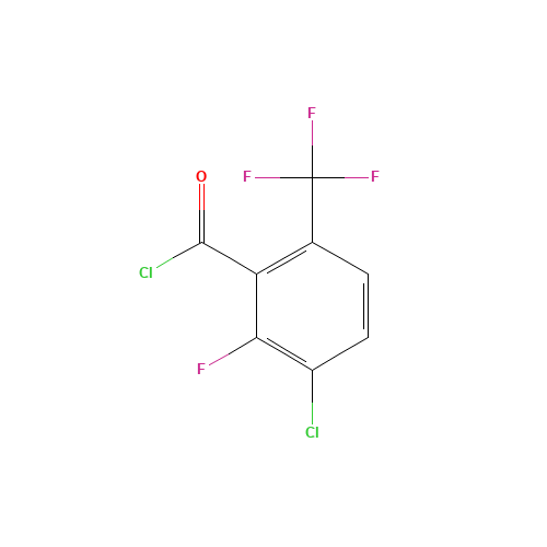 3-CHLORO-2-FLUORO-6-(TRIFLUOROMETHYL)BENZOYL CHLORIDE (CAS: 186517-45-3) - Chemical Structure and Molecular Formula 