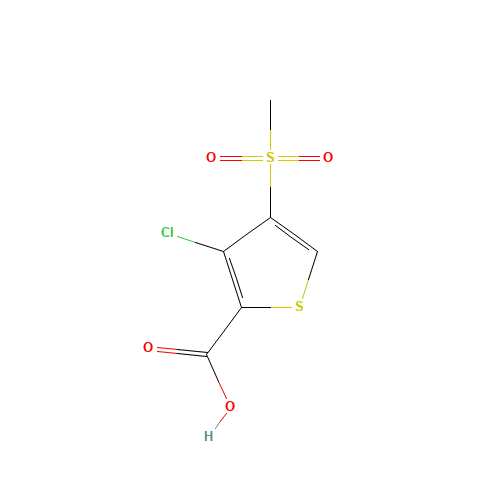 3-CHLORO-4-(METHYLSULFONYL)THIOPHENE-2-CARBOXYLIC ACID (CAS: 175201-86-2) - Chemical Structure and Molecular Formula 