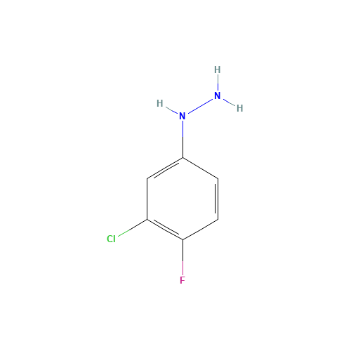 3-CHLORO-4-FLUOROPHENYLHYDRAZINE (CAS: 84282-78-0) - Chemical Structure and Molecular Formula 