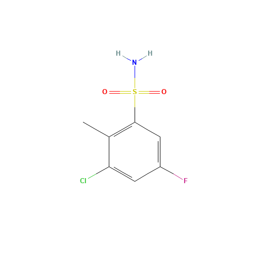 3-CHLORO-5-FLUORO-2-METHYLBENZENE SULFONAMIDE (CAS: 306937-31-5) - Chemical Structure and Molecular Formula 