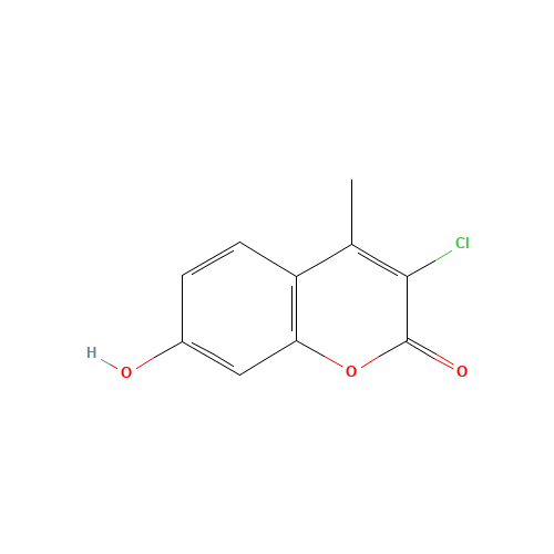 3-CHLORO-7-HYDROXY-4-METHYLCOUMARIN (CAS: 6174-86-3) - Chemical Structure and Molecular Formula 