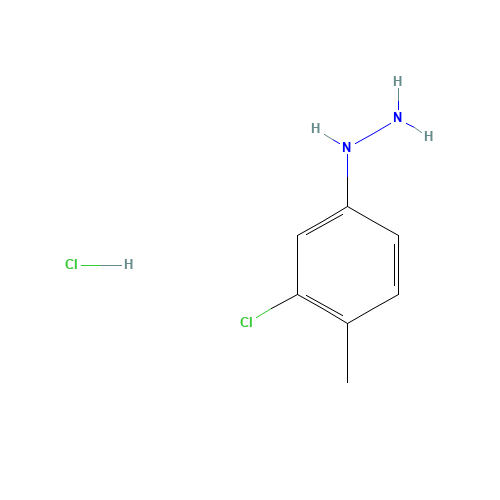 3-Chloro-4-methylphenylhydrazine hydrochloride (CAS: 54812-56-5) - Chemical Structure and Molecular Formula 