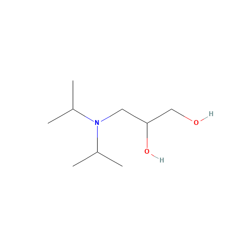 3-DIISOPROPYLAMINO-1,2-PROPANEDIOL (CAS: 85721-30-8) - Chemical Structure and Molecular Formula 