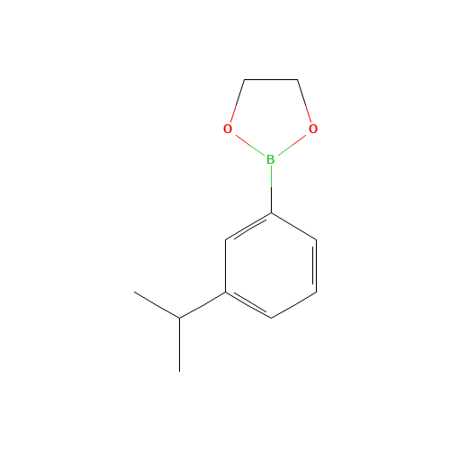3-ISOPROPYLBENZENEBORONIC ACID ETHYLENE GLYCOL ESTER (CAS: 374537-96-9) - Chemical Structure and Molecular Formula 