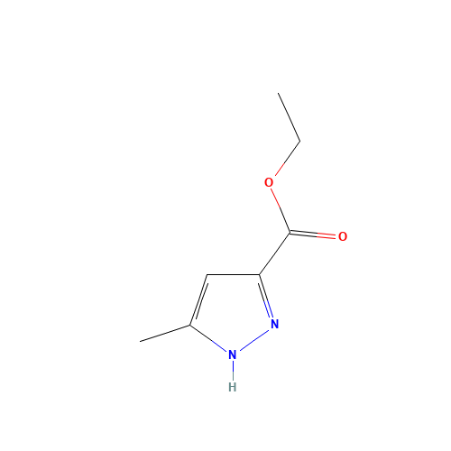 Ethyl 3-methyl-1H-pyrazole-5-carboxylate (CAS: 4027-57-0) - Chemical Structure and Molecular Formula 