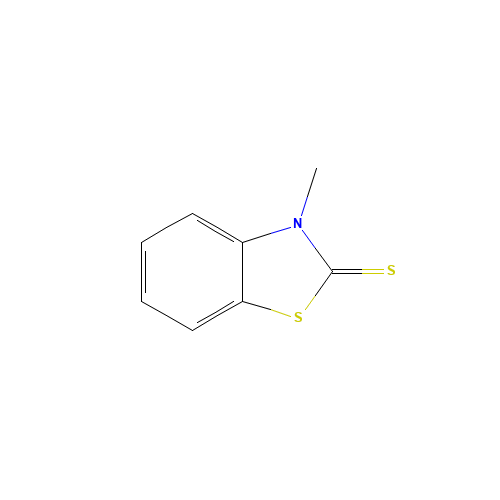 N-METHYLBENZOTHIAZOLE-2-THIONE (CAS: 2254-94-6) - Chemical Structure and Molecular Formula 