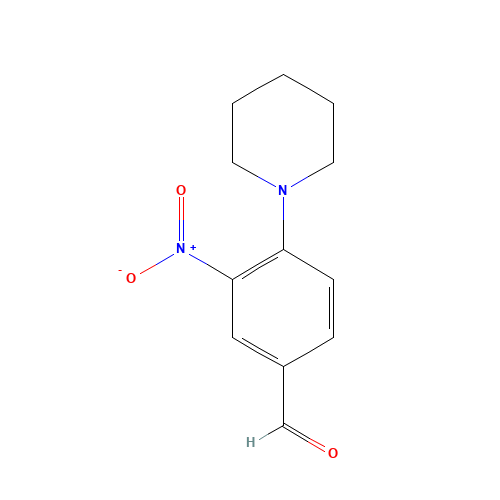 3-NITRO-4-PIPERIDINOBENZALDEHYDE (CAS: 39911-29-0) - Chemical Structure and Molecular Formula 