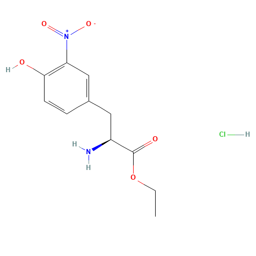 3-NITRO-L-TYROSINE ETHYL ESTER HYDROCHLORIDE (CAS: 66737-54-0) - Chemical Structure and Molecular Formula 