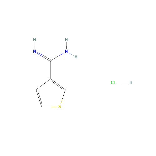 3-THIOPHENECARBOXIMIDAMIDE HYDROCHLORIDE (CAS: 51528-02-0) - Chemical Structure and Molecular Formula 
