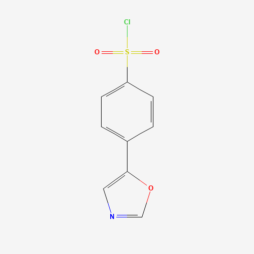 4-(1,3-OXAZOL-5-YL)BENZENESULFONYL CHLORIDE chemical structure 4-(1,3-OXAZOL-5-YL)BENZENESULFONYL CHLORIDE (CAS: 337508-66-4) - Chemical Structure and Molecular Formula