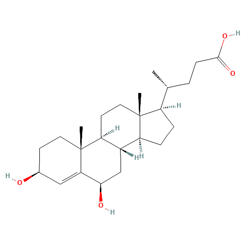 4-(3,6-DIHYDROXY-10,13-DIMETHYL-2,3,6,7,8,9,10,11,12,13,14,15,16,17-TETRADECAHYDRO-1H-CYCLOPENTA[A]PHENANTHREN-17-YL)PENTANOIC ACID (CAS: 106460-50-8) - Chemical Structure and Molecular Formula 