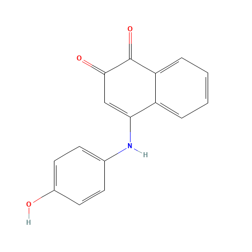 4-(4-HYDROXYANILINO)-1,2-DIHYDRONAPHTHALENE-1,2-DIONE (CAS: 75140-07-7) - Chemical Structure and Molecular Formula 